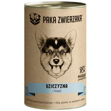 Paka Zwierzaka Dziczyzna i łosoś puszka 400g - All4Animals