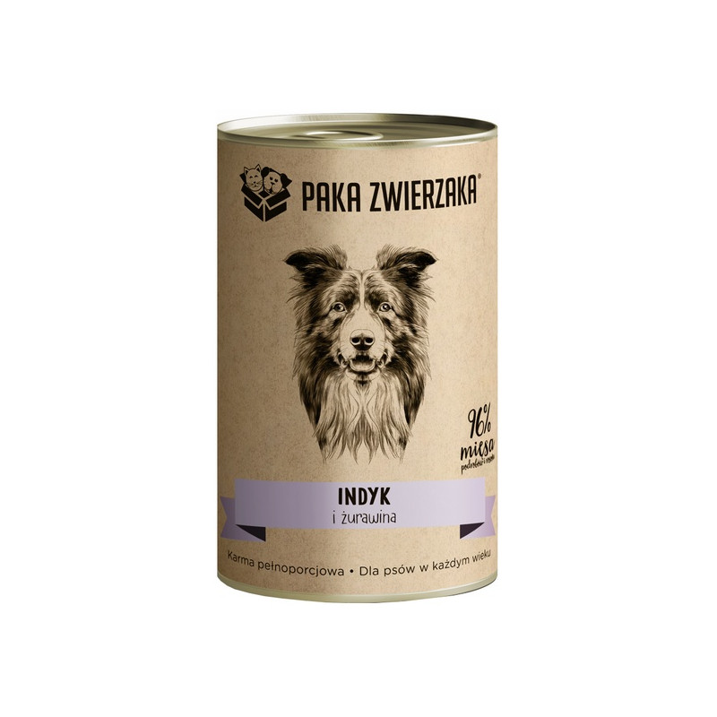 Paka Zwierzaka Indyk i żurawina puszka 400g - All4Animals