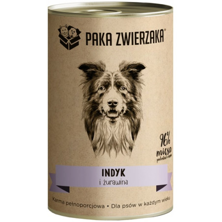 Paka Zwierzaka Indyk i żurawina puszka 400g - All4Animals