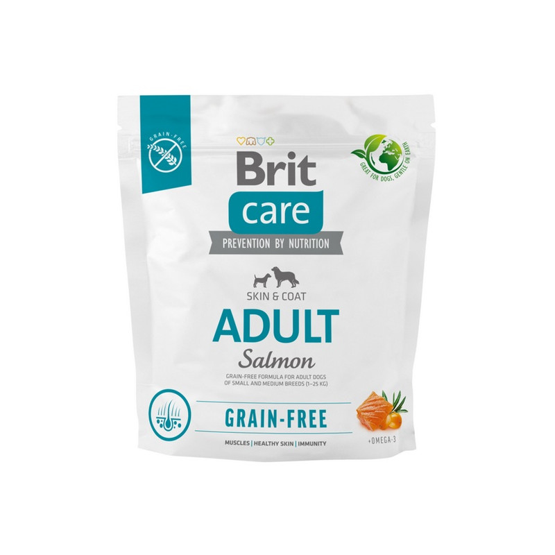 Brit Care Grain Free Adult Small & Medium Salmon 1kg - All4Animals