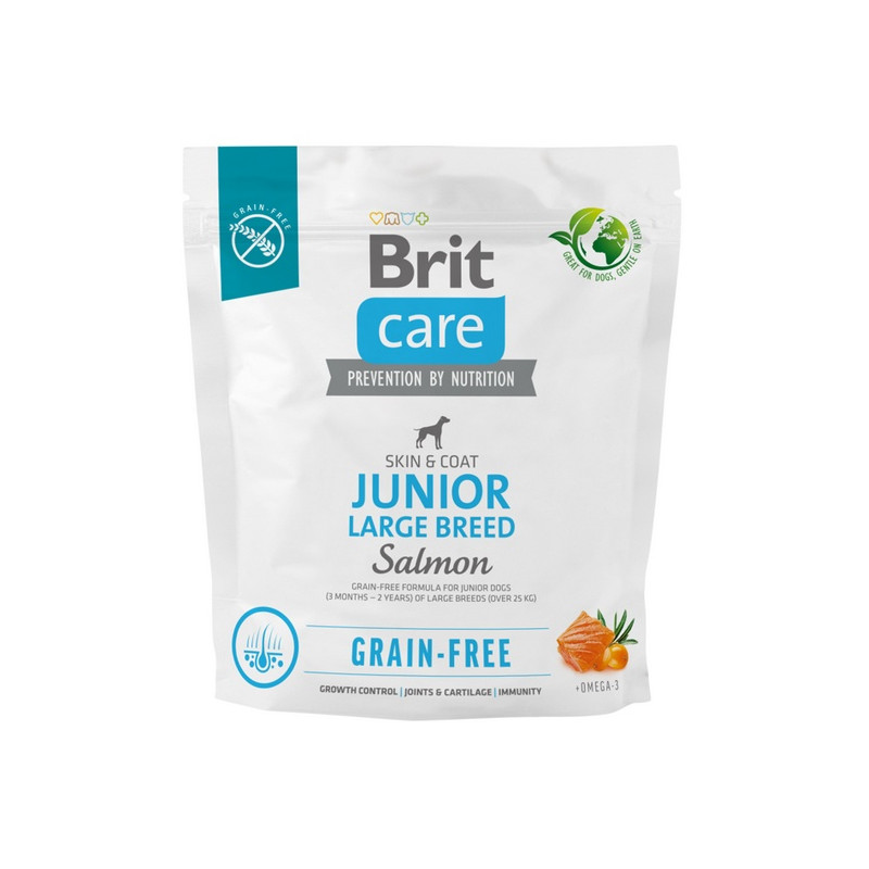 Brit Care Grain Free Junior Large Breed Salmon 1kg - All4Animals
