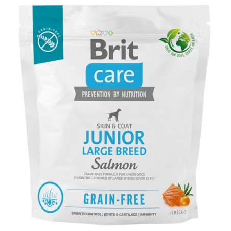 Brit Care Grain Free Junior Large Breed Salmon 1kg - All4Animals