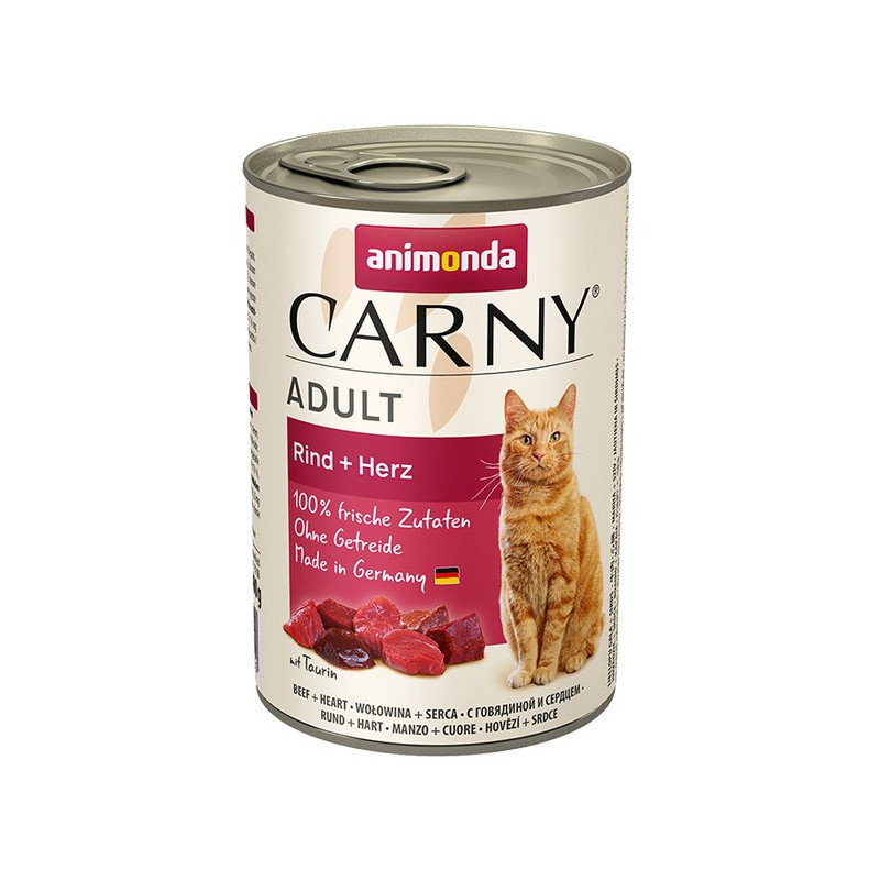 Animonda Carny Adult Wołowina + Serca puszka 400g - All4Animals