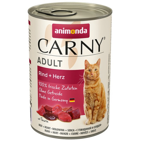 Animonda Carny Adult Wołowina + Serca puszka 400g - All4Animals