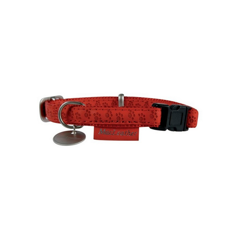 Zolux Obroża regulowana Mac Leather 10mm Czerwona - All4Animals