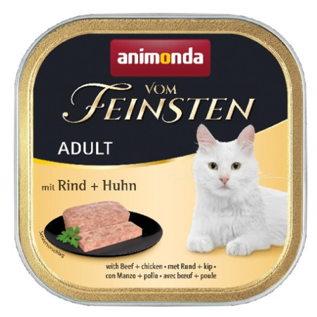 Animonda vom Feinsten Cat Adult Wołowina z Kurczakiem tacka 100g - All4Animals