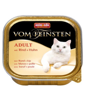Animonda vom Feinsten Cat Adult Wołowina z Kurczakiem tacka 100g - All4Animals