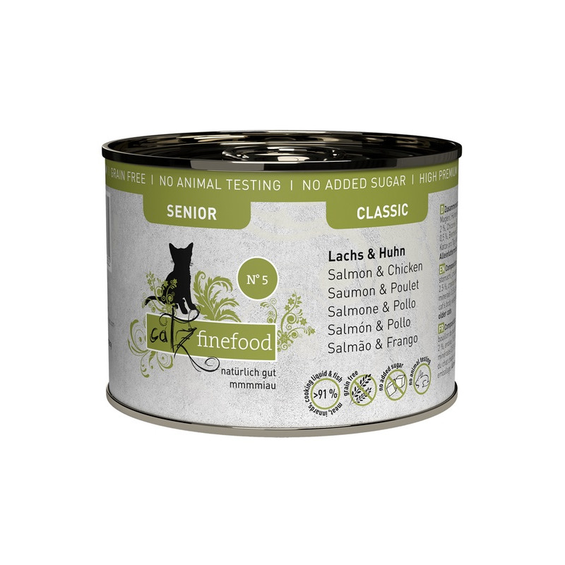 Catz Finefood Classic Senior N.05 Łosoś i kurczak puszka 200g - All4Animals