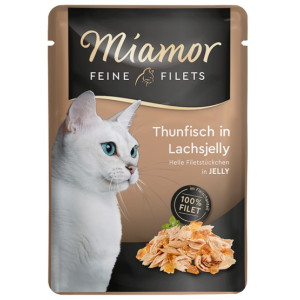 Miamor Feine Filets Tuńczyk & Galaretka łososiowa saszetka 100g - All4Animals