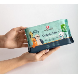 Opharm Dogs & Cats Pet Wipes - chusteczki nawilżane dla psa i kota 48szt - All4Animals