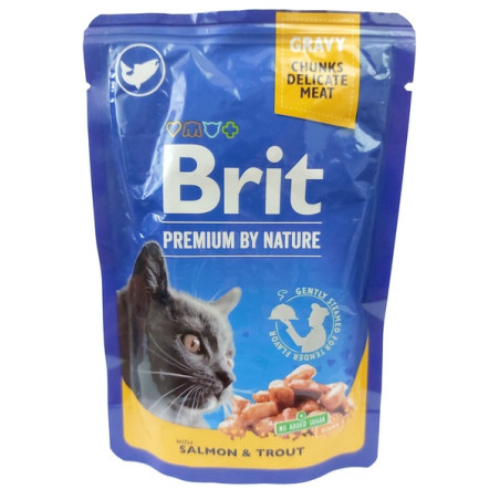 Brit Premium Cat Adult Łosoś + Pstrąg saszetka 100g - All4Animals