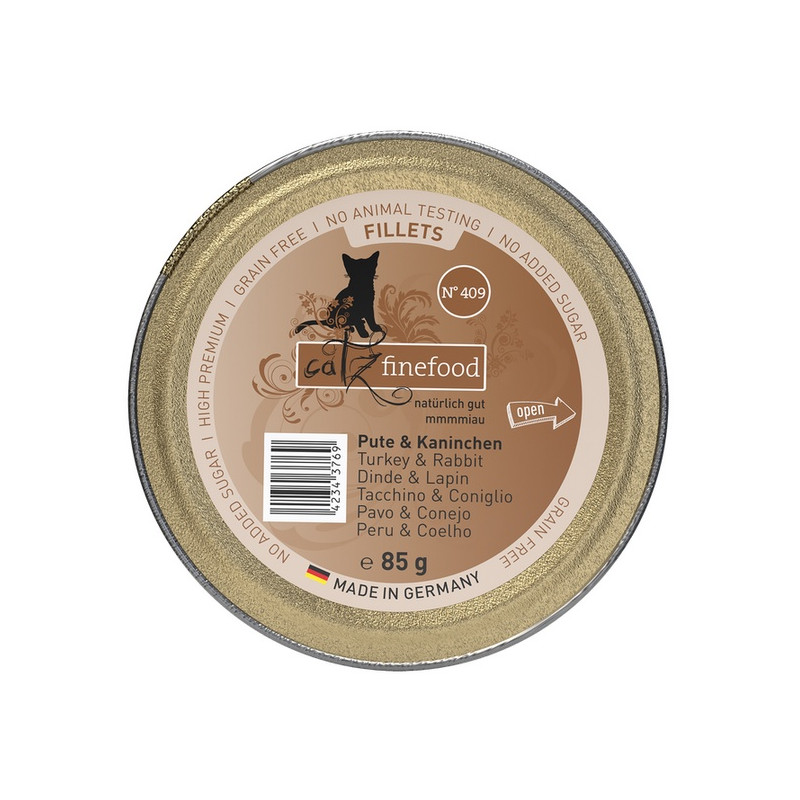 Catz Finefood Filety N.409 Indyk/Królik tacka 85g - All4Animals