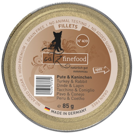 Catz Finefood Filety N.409 Indyk/Królik tacka 85g - All4Animals