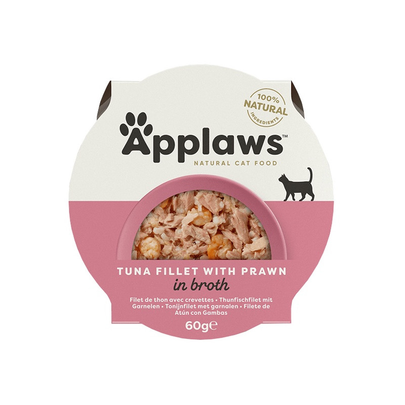 Applaws miseczka dla kota Filet z Tuńczyka z Krewetkami 60g - All4Animals