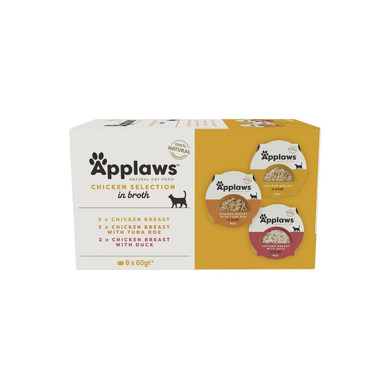 Applaws miseczki dla kota Chicken Selection Multi Pack 8x60g - All4Animals