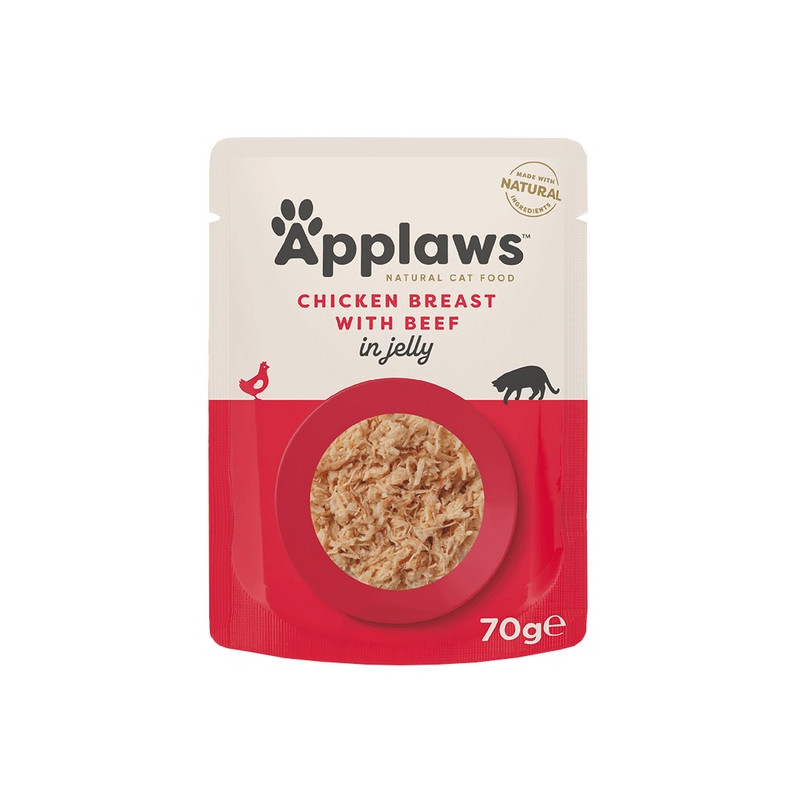 Applaws saszetka dla kota kurczak z wołowiną w galaretce 70g - All4Animals