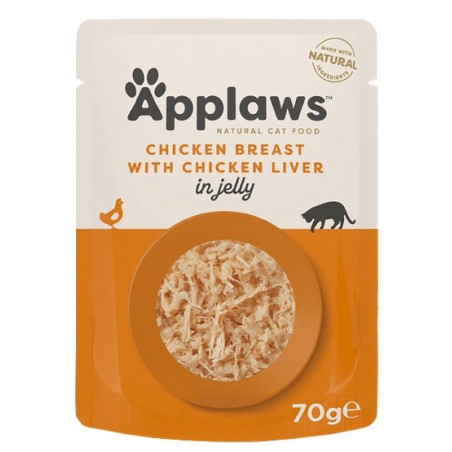 Applaws saszetka dla kota kurczak z wątróbką w galaretce 70g - All4Animals