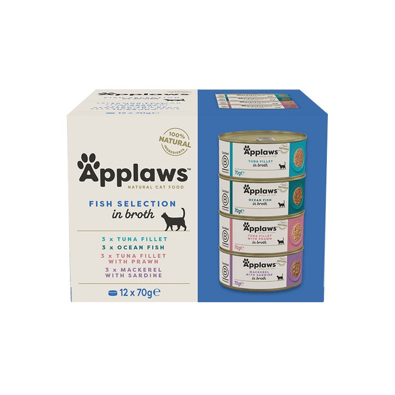 Applaws puszki dla kota Multipack Fish 12x70g - All4Animals