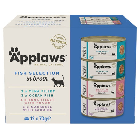 Applaws puszki dla kota Multipack Fish 12x70g - All4Animals