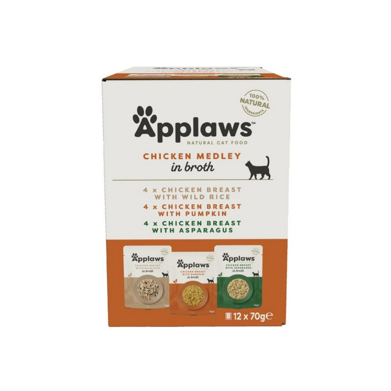 Applaws saszetki dla kota Chicken Selection Multi Pack 12x70g - All4Animals