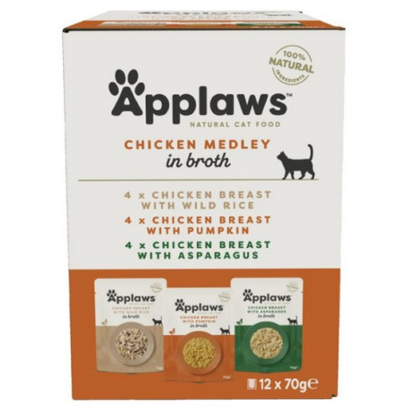 Applaws saszetki dla kota Chicken Selection Multi Pack 12x70g - All4Animals