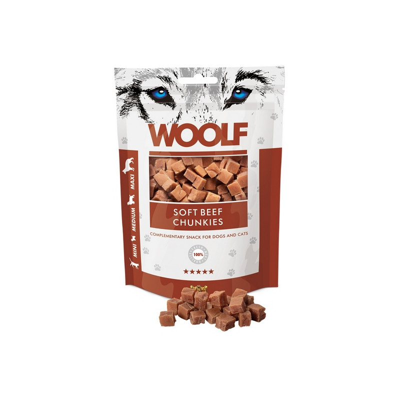 Woolf Soft Beef Chunkies 100g - All4Animals