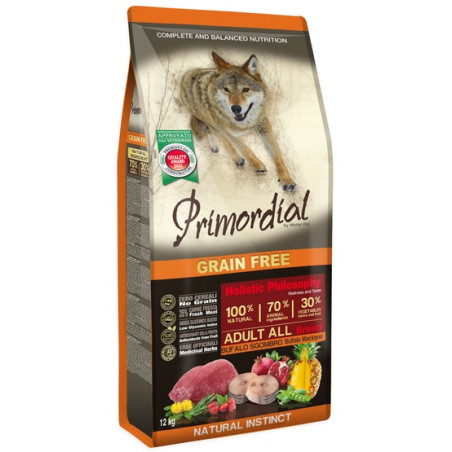 Primordial Dog Grain Free Adult Buffalo & Mackerel 12kg - All4Animals
