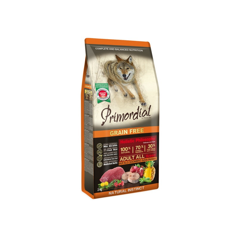 Primordial Dog Grain Free Adult Buffalo & Mackerel 2kg - All4Animals
