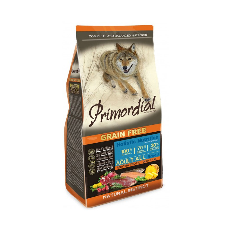 Primordial Dog Grain Free Adult Trout & Duck 2kg - All4Animals