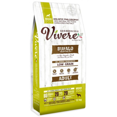 Vivere Dog Medium Adult Buffalo 3kg Karma Monobiałkowa z Bawołem - All4Animals