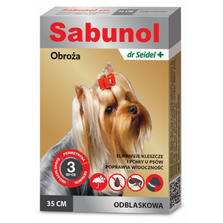 Sabunol GPI Obroża przeciw pchłom dla yorka odblaskowa 35cm - All4Animals