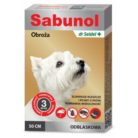 Sabunol GPI Obroża przeciw pchłom dla psa odblaskowa 50cm - All4Animals