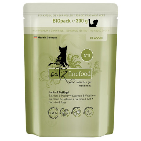 Catz Finefood Classic N.05 Łosoś i drób saszetka 300g - All4Animals
