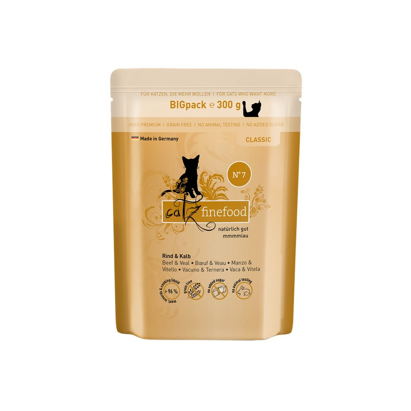 Catz Finefood Classic N.07 Wołowina i cielęcina saszetka 300g - All4Animals