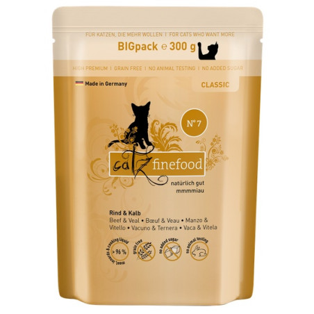 Catz Finefood Classic N.07 Wołowina i cielęcina saszetka 300g - All4Animals