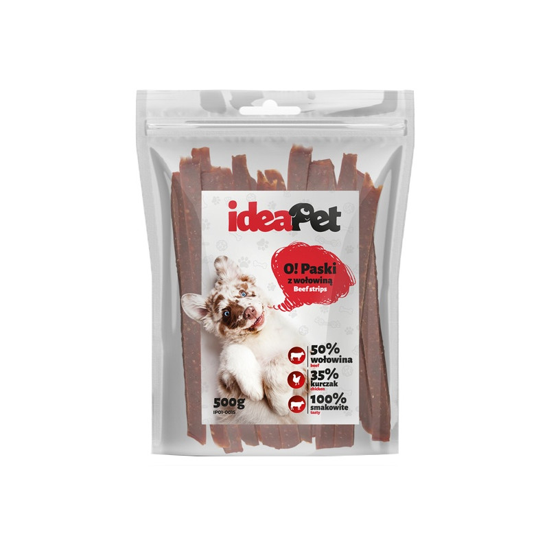 IdeaPet Paski z wołowiną 500g - All4Animals