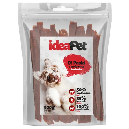 IdeaPet Paski z wołowiną 500g - All4Animals