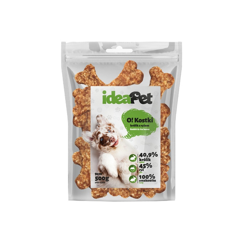 IdeaPet Kostki królik z ryżem 9cm 500g - All4Animals