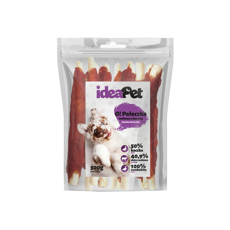 IdeaPet Pałeczka wołowa z kaczką 500g - All4Animals