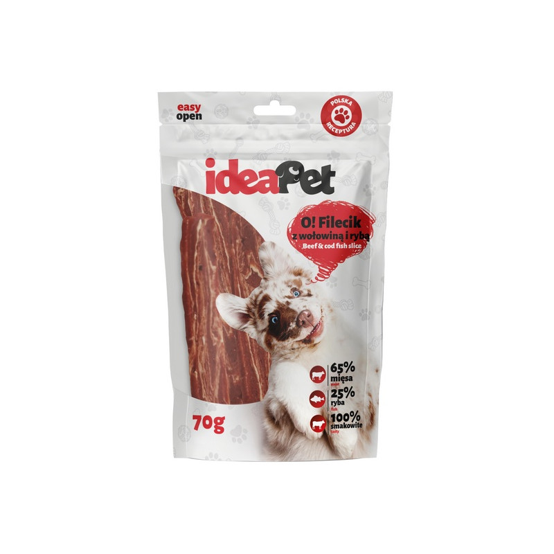 IdeaPet O! Fileciki z wołowiną i rybą 70g - All4Animals