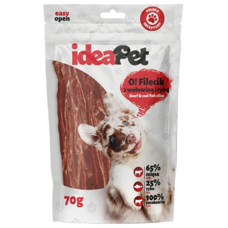 IdeaPet O! Fileciki z wołowiną i rybą 70g - All4Animals