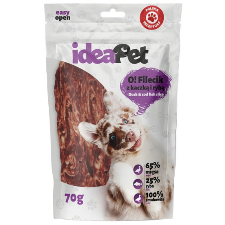 IdeaPet O! Fileciki z kaczką i rybą 70g - All4Animals