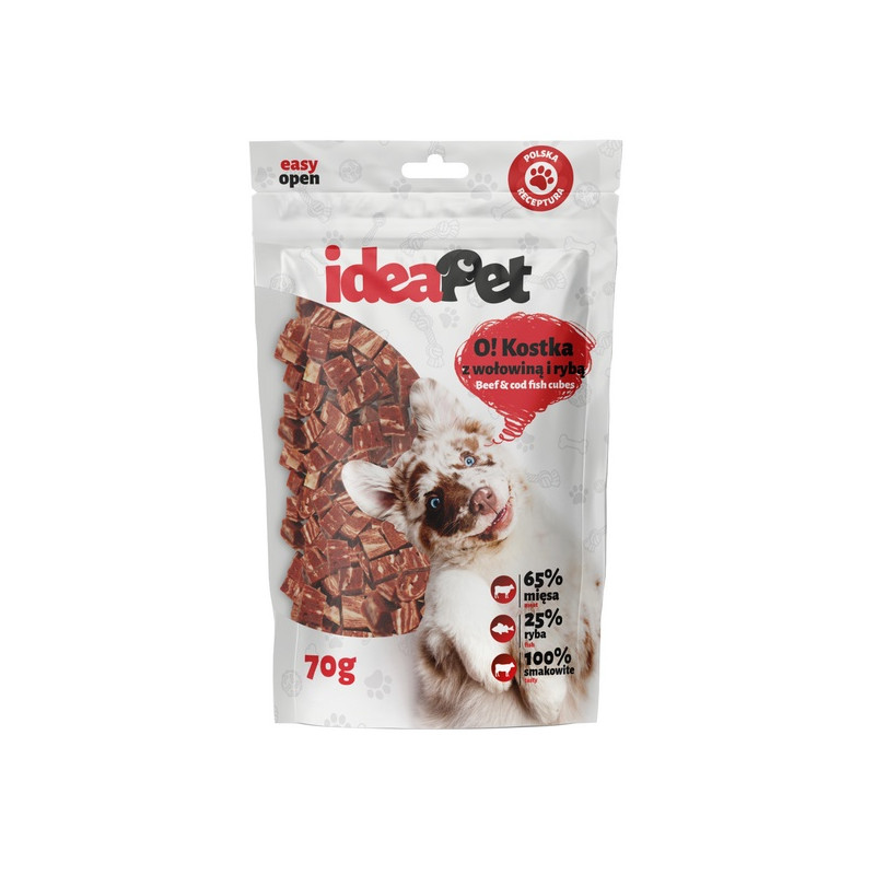 IdeaPet O! Kostka z wołowiną i rybą 70g - All4Animals