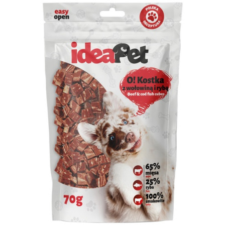 IdeaPet O! Kostka z wołowiną i rybą 70g - All4Animals