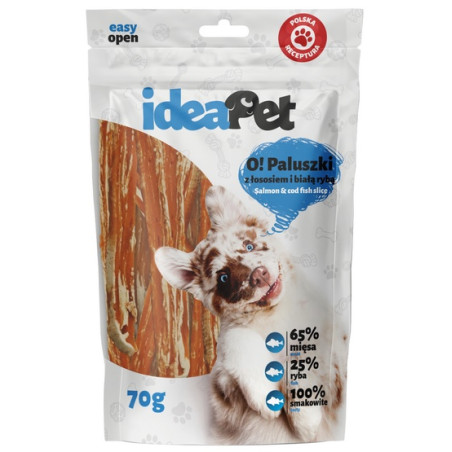 IdeaPet O! Paluszki z łososiem i białą rybą 70g - All4Animals