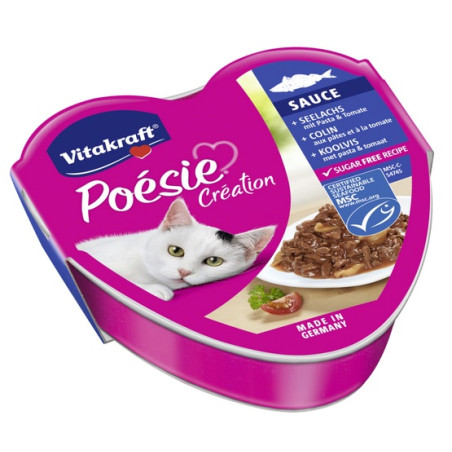 Vitakraft Poesie sos dorsz z makaronem w sosie pomidorowym tacka 85g - All4Animals