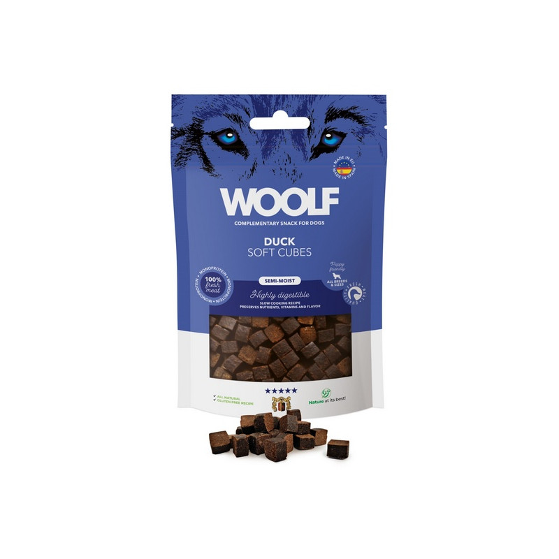 Woolf Soft Cubes Monoprotein Duck 100g - All4Animals