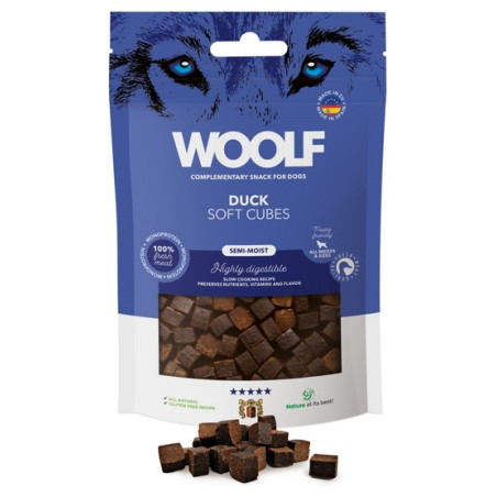 Woolf Soft Cubes Monoprotein Duck 100g - All4Animals