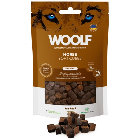 Woolf Soft Cubes Monoprotein Horse 100g - All4Animals