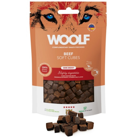 Woolf Soft Cubes Monoprotein Beef 100g - All4Animals